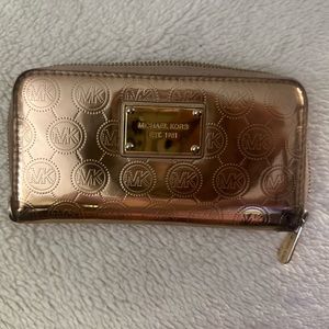 Metallic gold Michael kors wallet